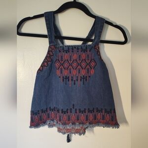 Blank NYC Embroidered Denim Tank Top Size S #629